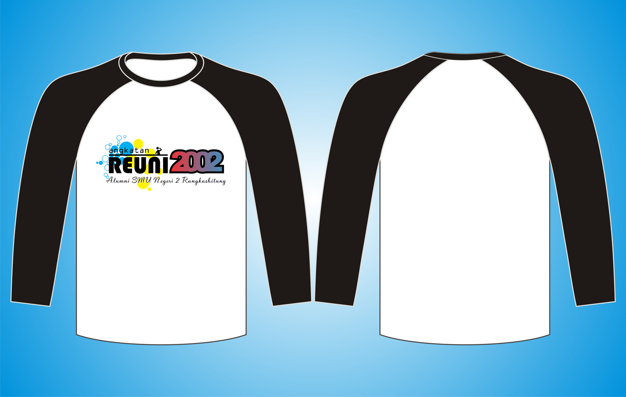 Kaos Oblong Raglan Hitam Putih
